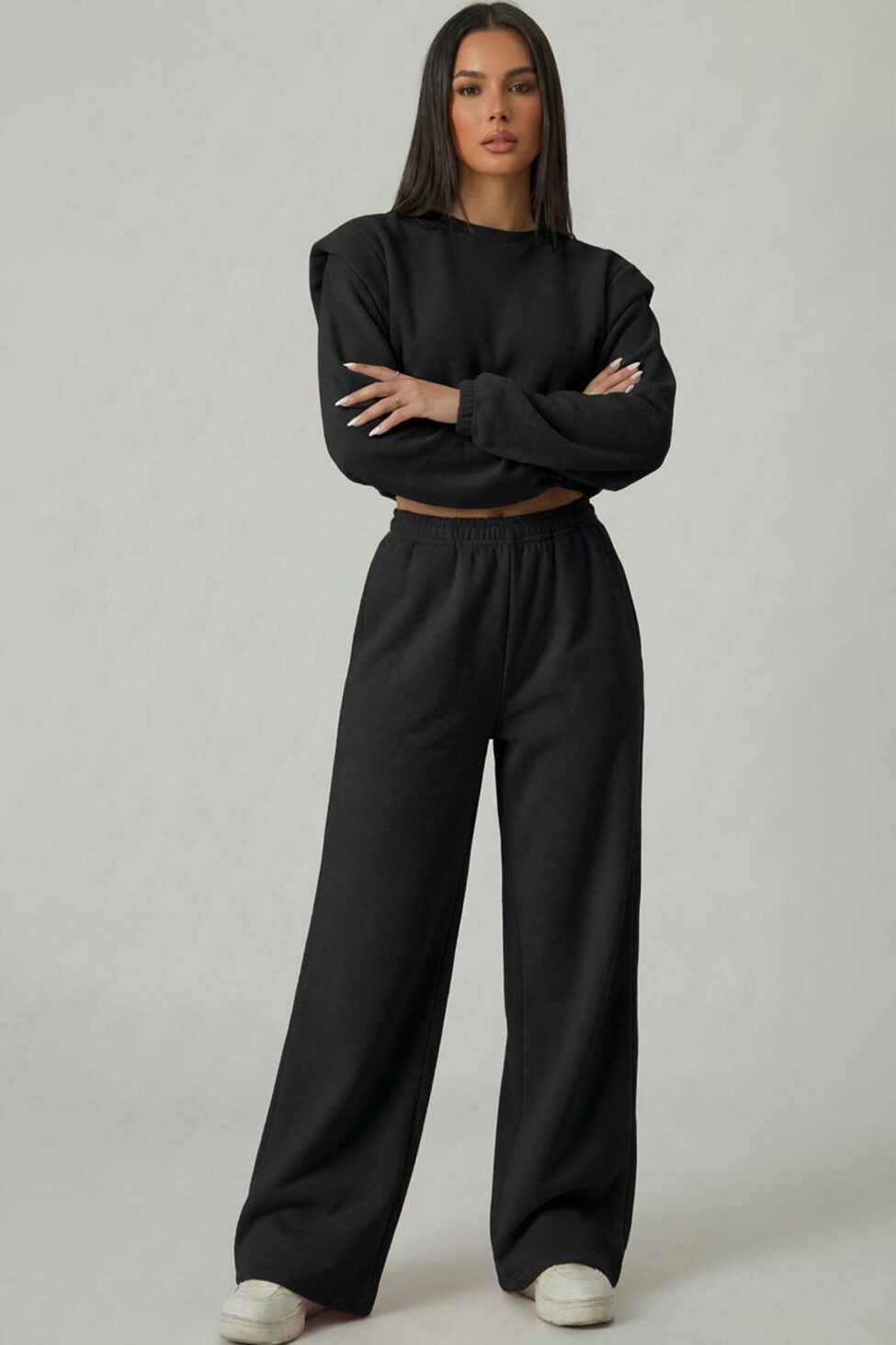 Cheesy σετ φούτερ παντελόνι μαύρο - Image 2