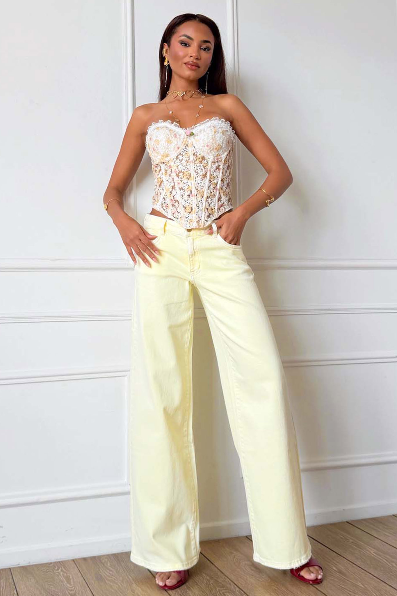 Cutra τζιν παντελόνι κίτρινο Cutra τζιν παντελόνι κίτρινο - Image 1