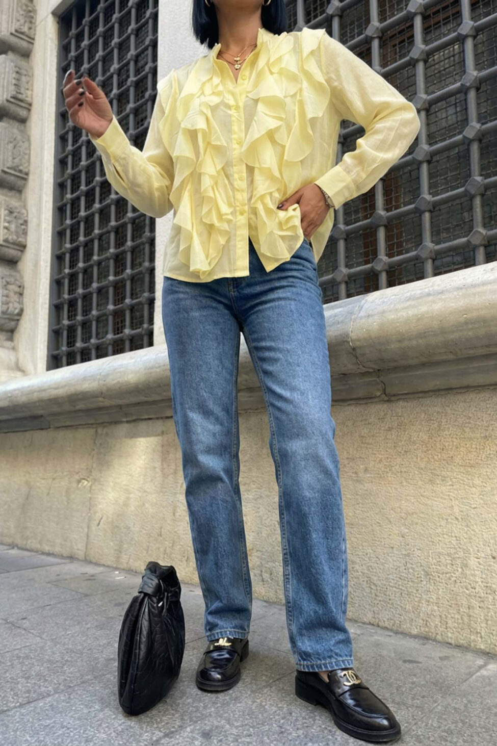 Danette πουκάμισο με βολάν κίτρινο - Image 2