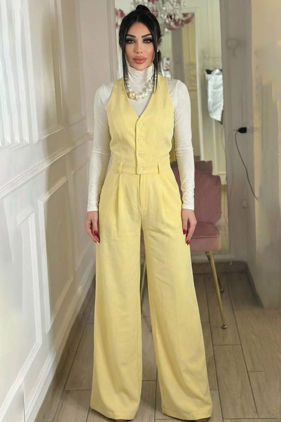Dara ολόσωμη φόρμα κίτρινο - Image 2