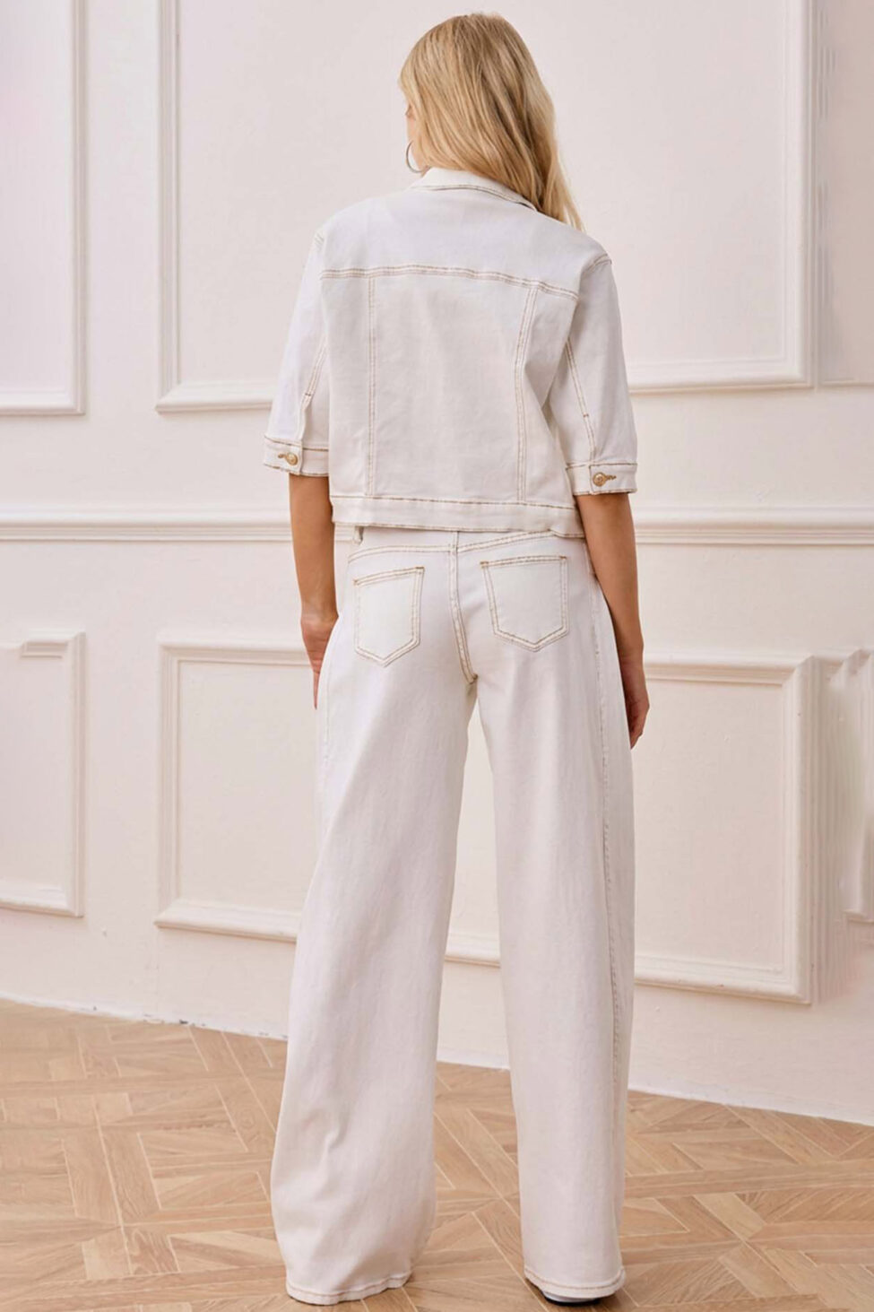 Darcie σετ τζιν τζάκετ με παντελόνι λευκό - Image 2