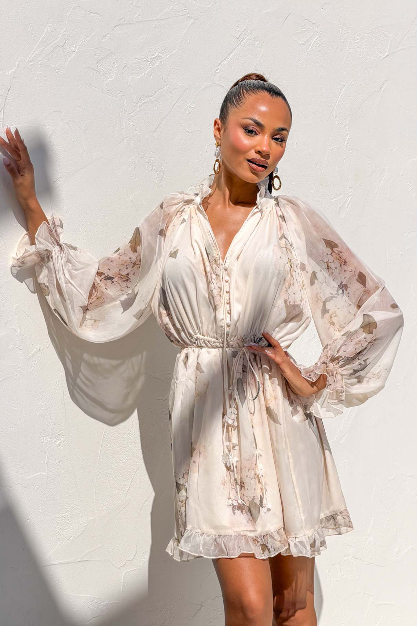 Darsh φλοράλ φόρεμα εκρού Darsh φλοράλ φόρεμα εκρού - Image 1