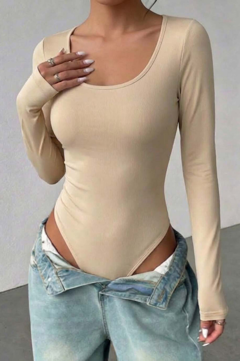 Destan κορμάκι μπεζ - Image 2