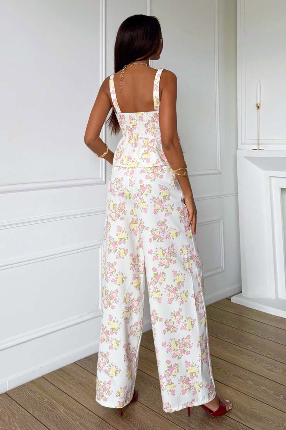 Eivor σετ τοπ παντελόνι φλοράλ εκρού - Image 4