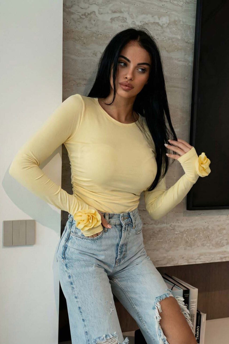 Eliza κορμάκι κίτρινο - Image 2