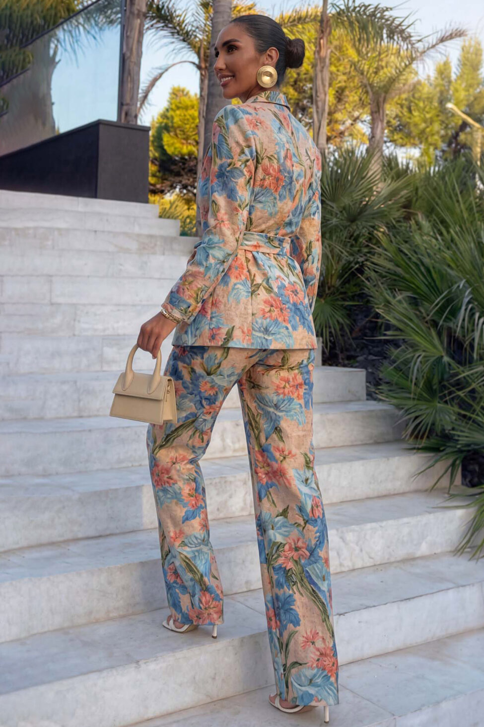 Emmaline σετ σακάκι παντελόνι φλοράλ σιελ - Image 2