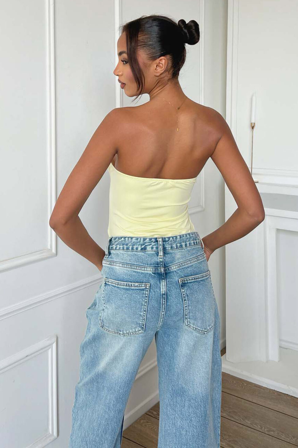 Fable σατέν κορμάκι-κορσές κίτρινο - Image 3