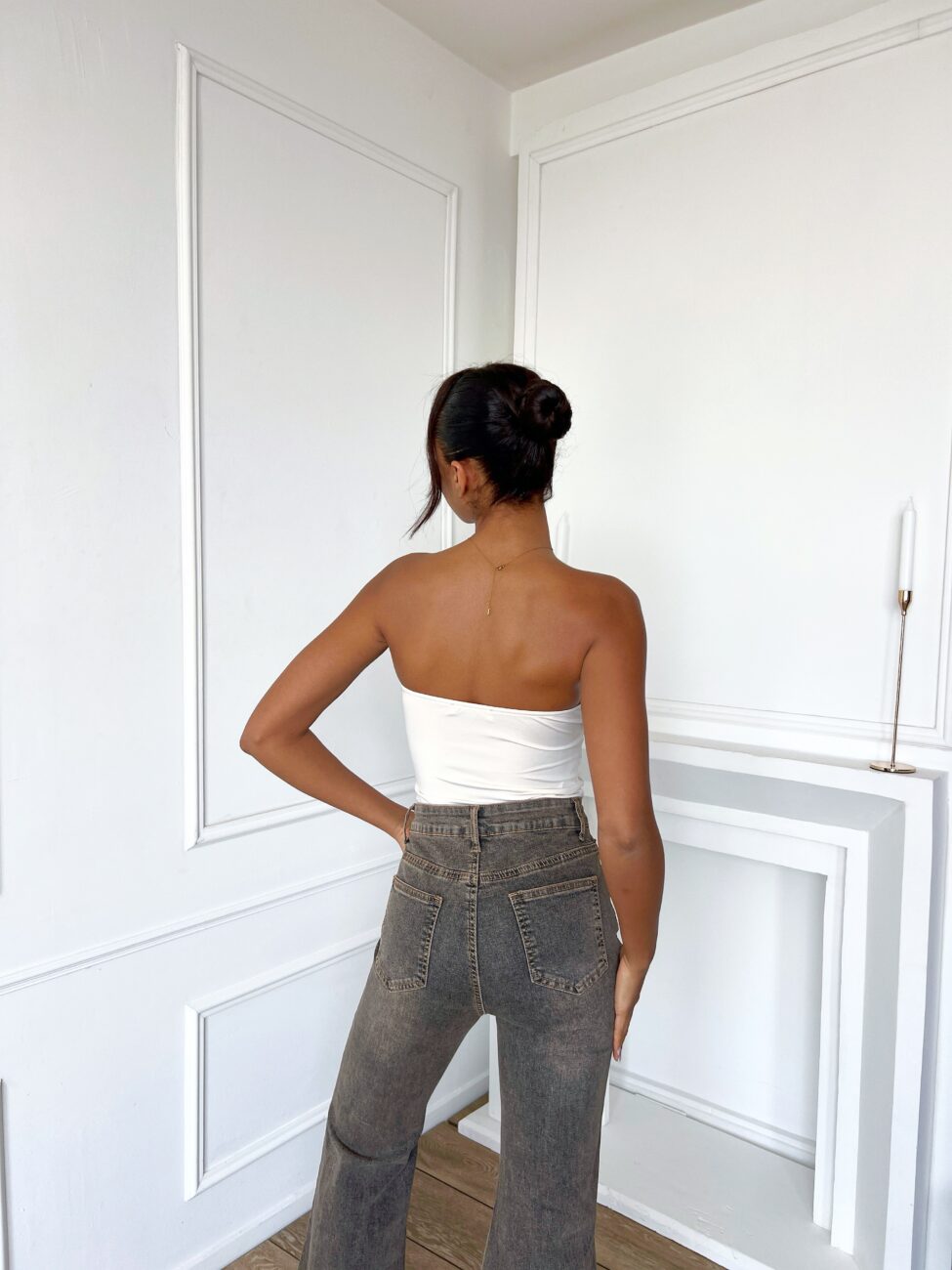 Fable σατέν κορμάκι-κορσές μπεζ - Image 2