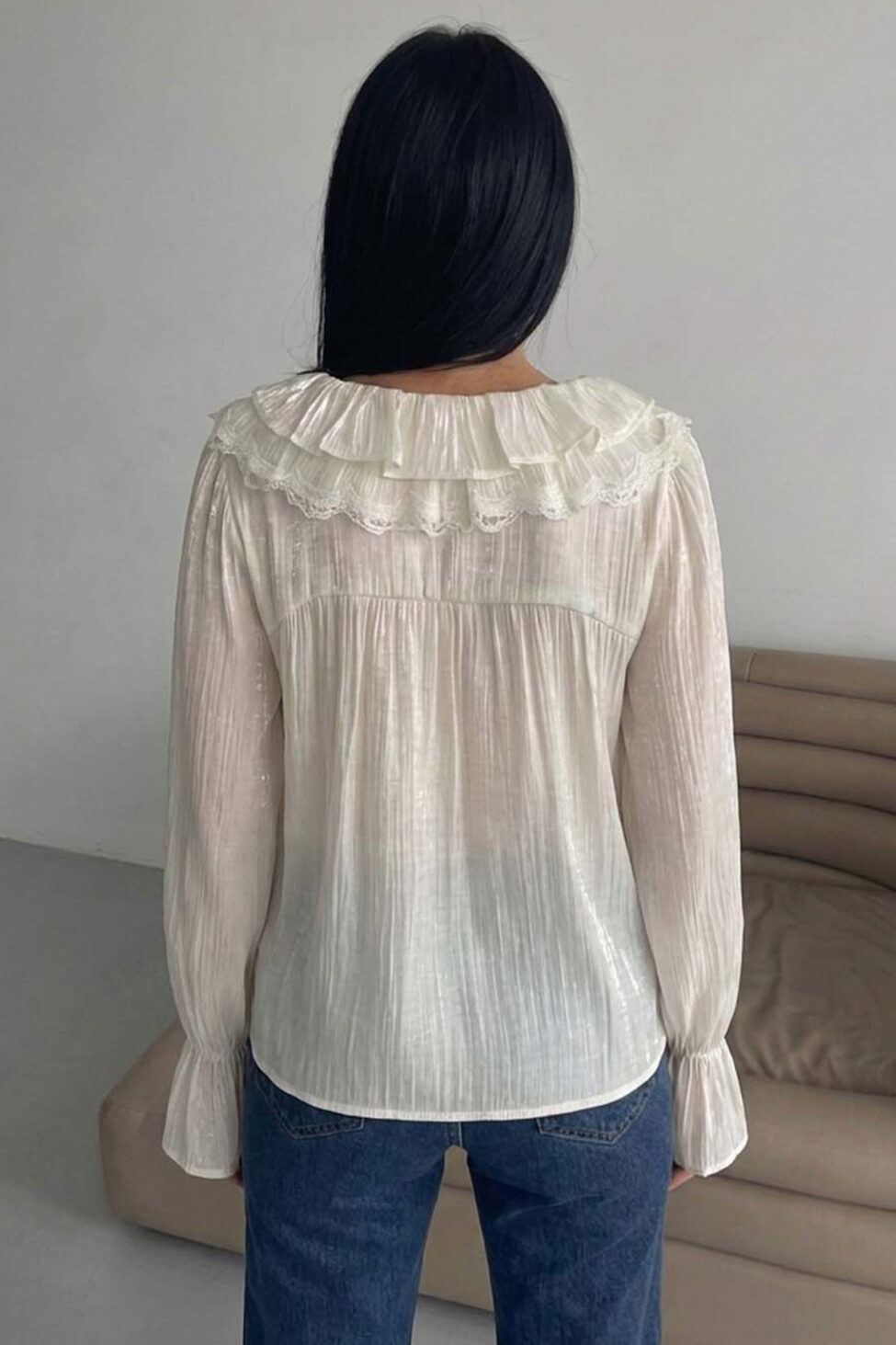 Fadela πουκάμισο με γιακά εκρού - Image 2