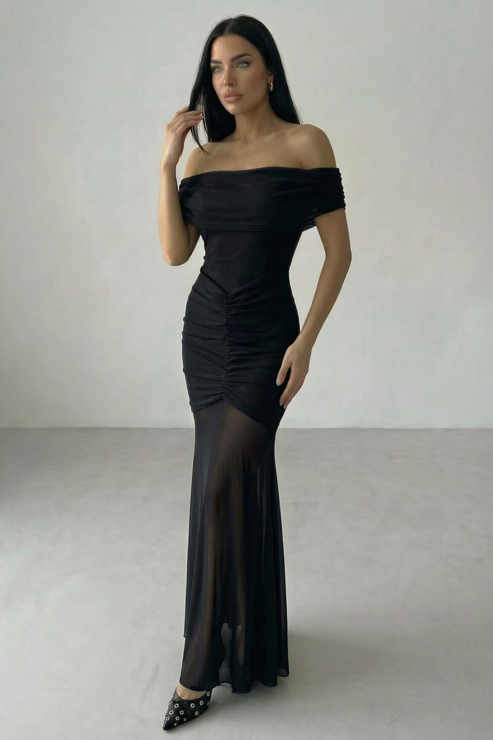 Filly Φόρεμα Μάξι Με Διαφάνεια μαύρο - Image 4