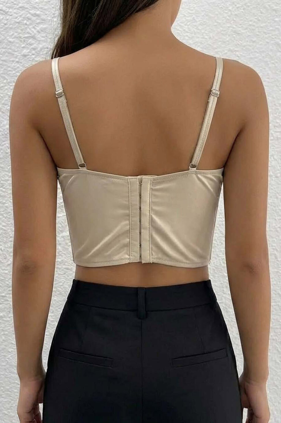 Fraziel σατέν κορσές με cups μπεζ - Image 2