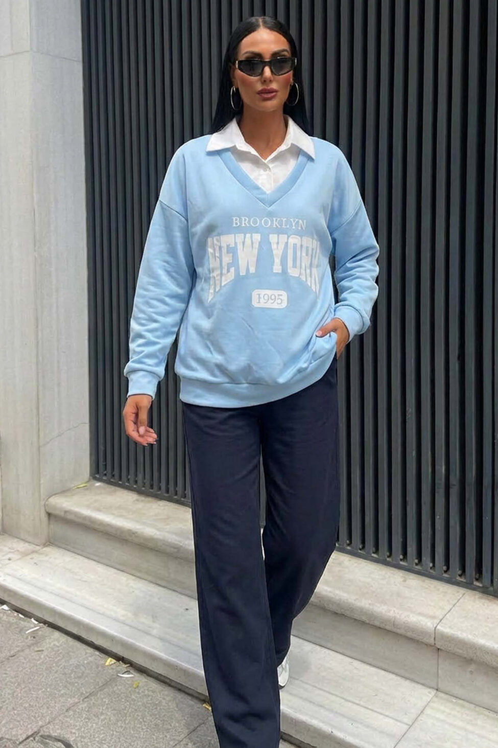 Garner φούτερ με ενσωματωμένο πουκάμισο σιελ - Image 2