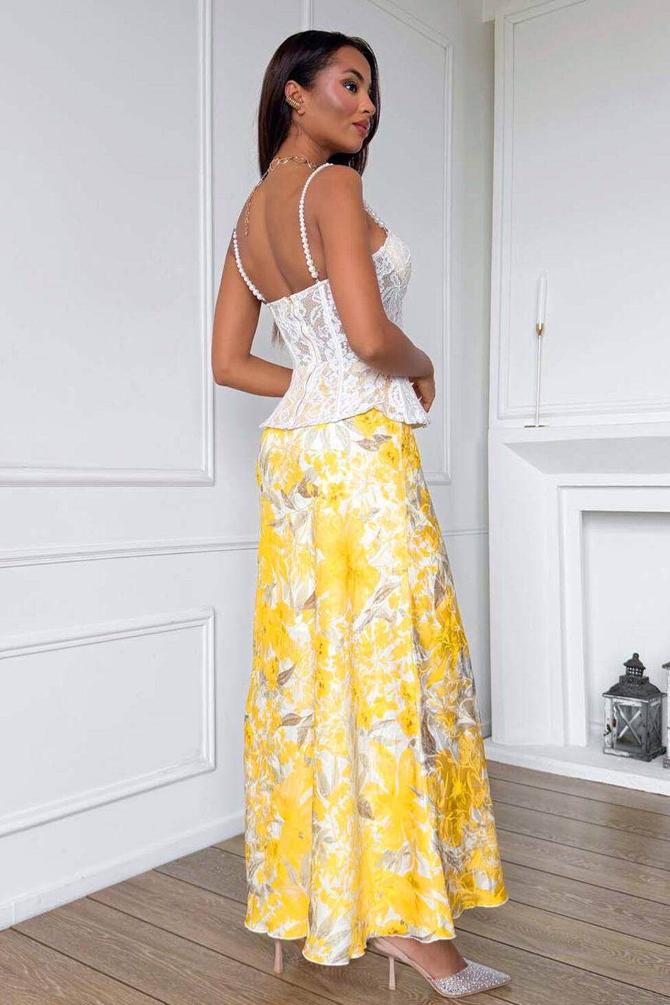 Gimlet φούστα μίντι φλοράλ κίτρινο - Image 2