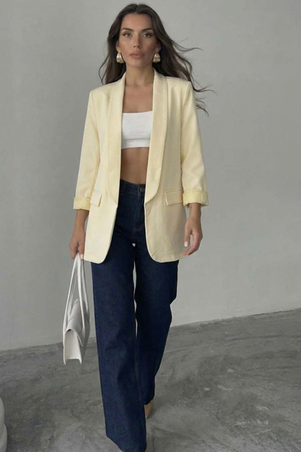 Giselle σακάκι με πέτο κίτρινο - Image 2