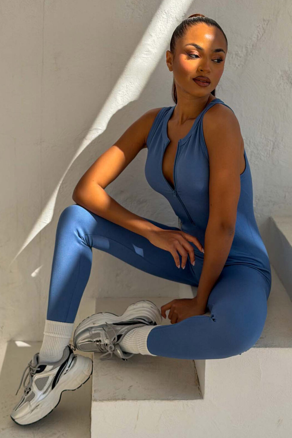 Gralie ολόσωμη φόρμα με φερμουάρ μπλε ραφ - Image 6