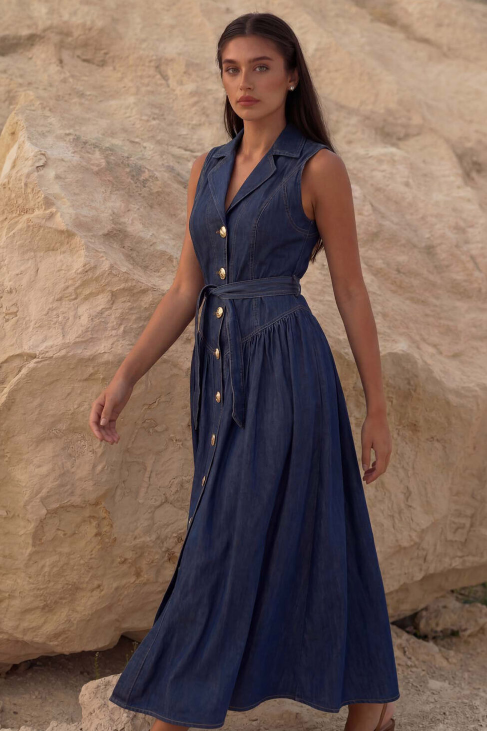 Hamnet τζιν μάξι φόρεμα μπλε - Image 2