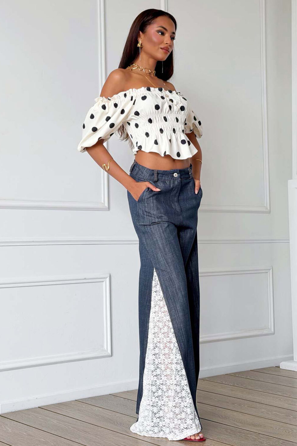 Iselle παντελόνα τύπου τζιν μπλε - Image 4