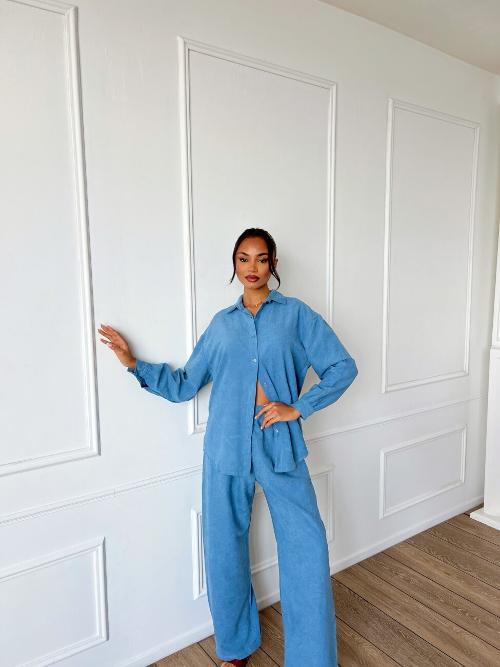 Ismera σετ πουκάμισο παντελόνι μπλε ραφ - Image 2