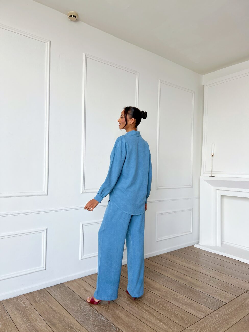 Ismera σετ πουκάμισο παντελόνι μπλε ραφ - Image 3