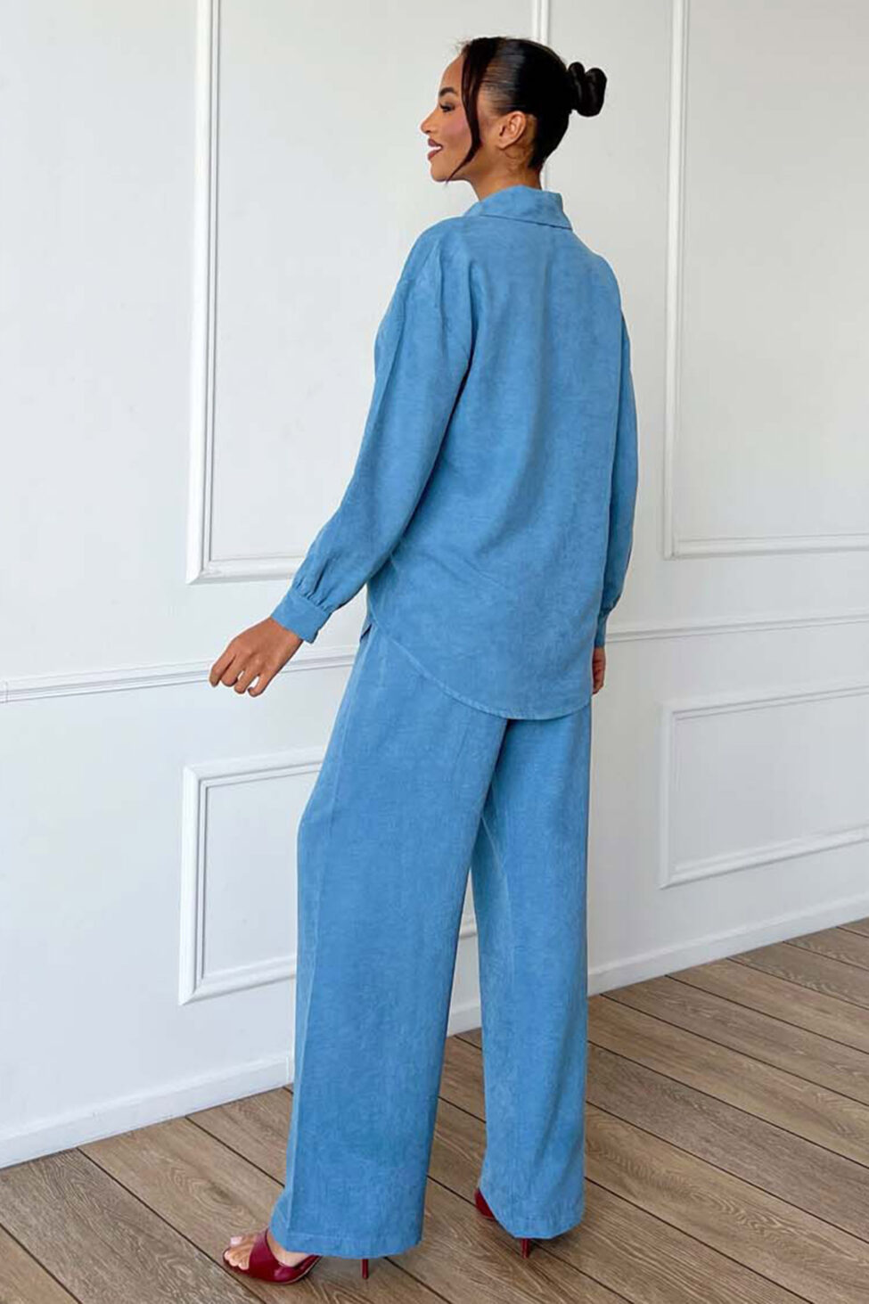 Ismera σετ πουκάμισο παντελόνι μπλε ραφ - Image 4