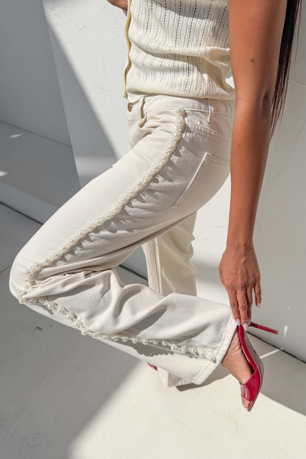 Jessica ψηλόμεσο τζιν παντελόνι λευκό - Image 6