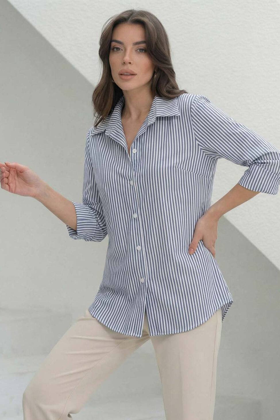 Kalina πουκάμισο ριγέ μπλε - Image 2