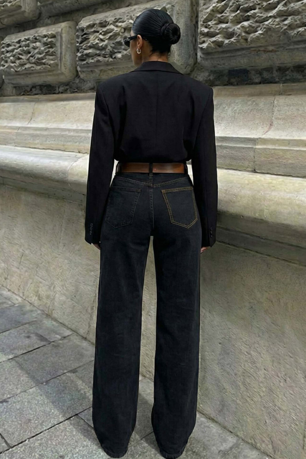 Kestrel ψηλόμεσο τζιν με ζώνη μαύρο - Image 2