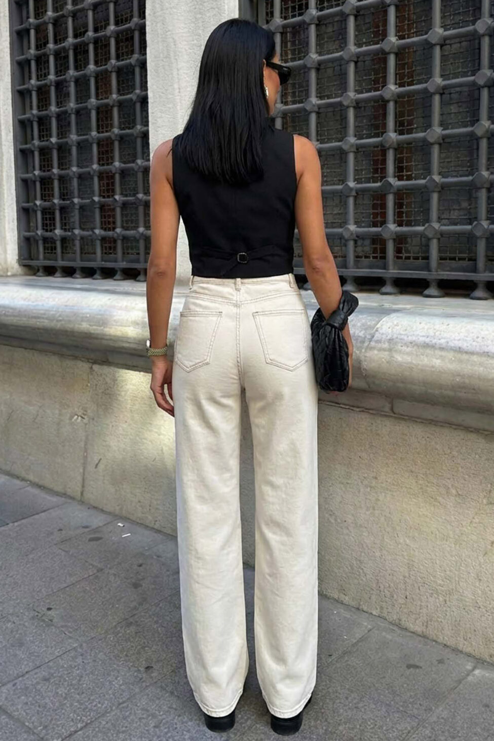 Kirby ψηλόμεσο τζιν παντελόνι εκρού - Image 2