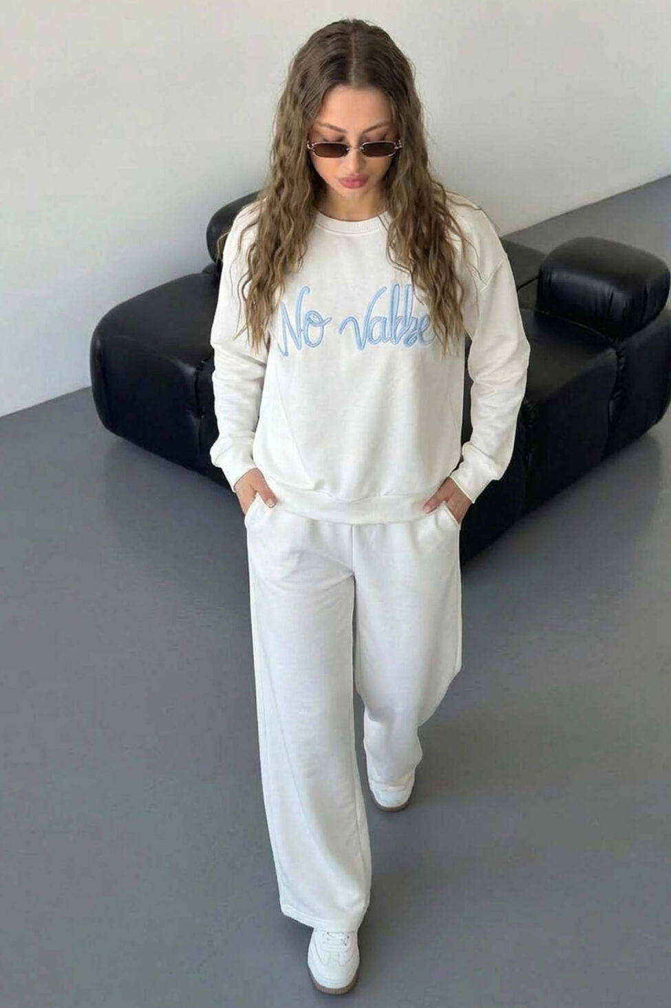 Lend σετ φούτερ παντελόνι λευκό - Image 2