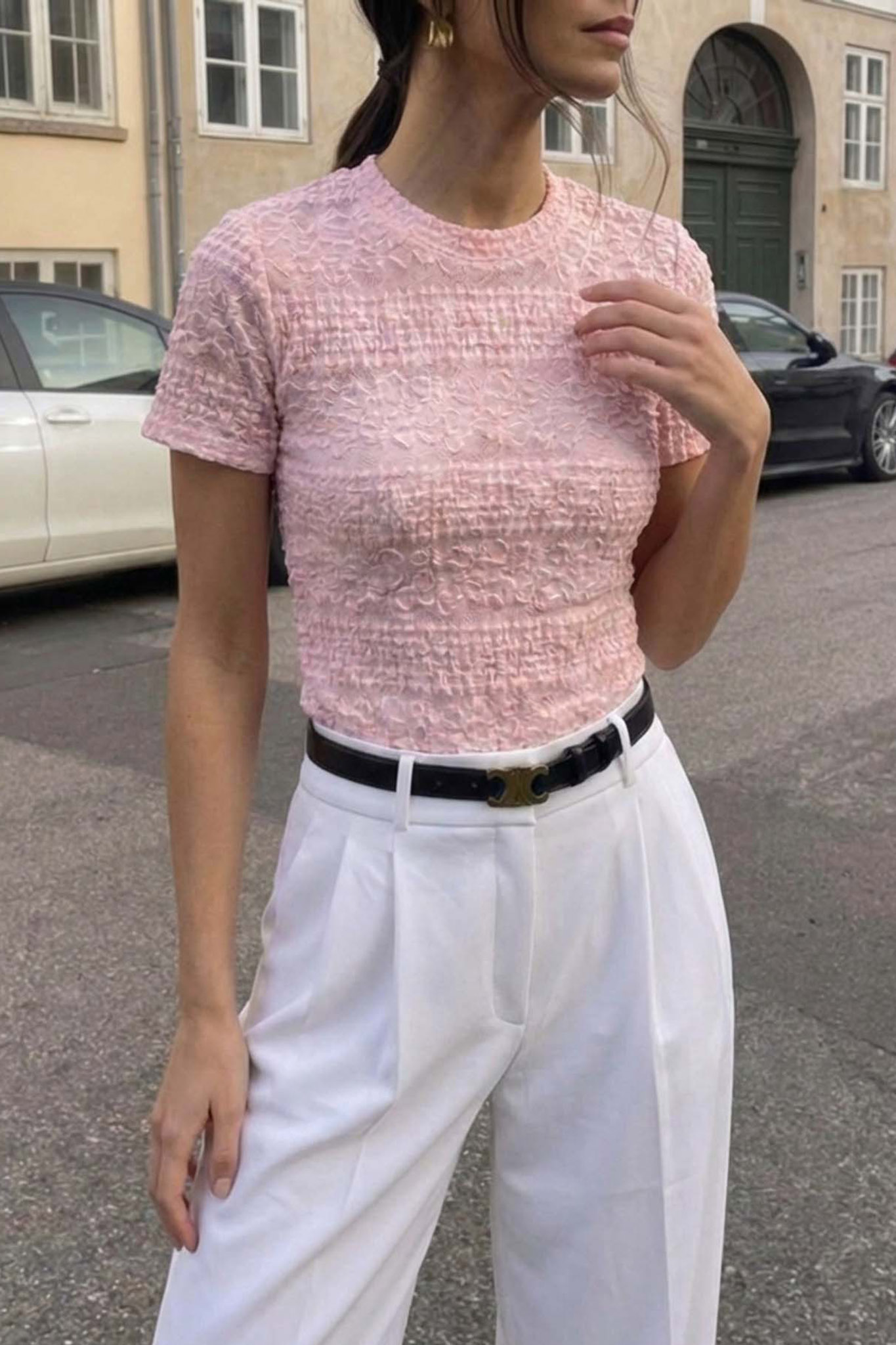 Livy κοντομάνικο τοπ ροζ Livy κοντομάνικο τοπ ροζ - Image 1