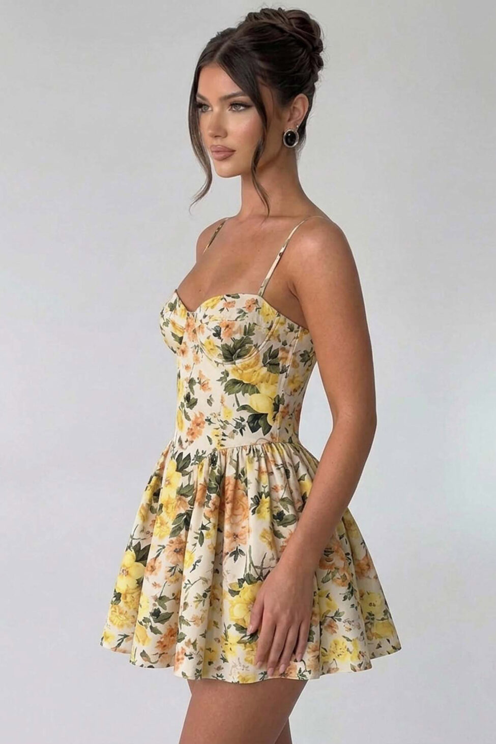 Lucette μίνι φόρεμα φλοράλ κίτρινο - Image 2