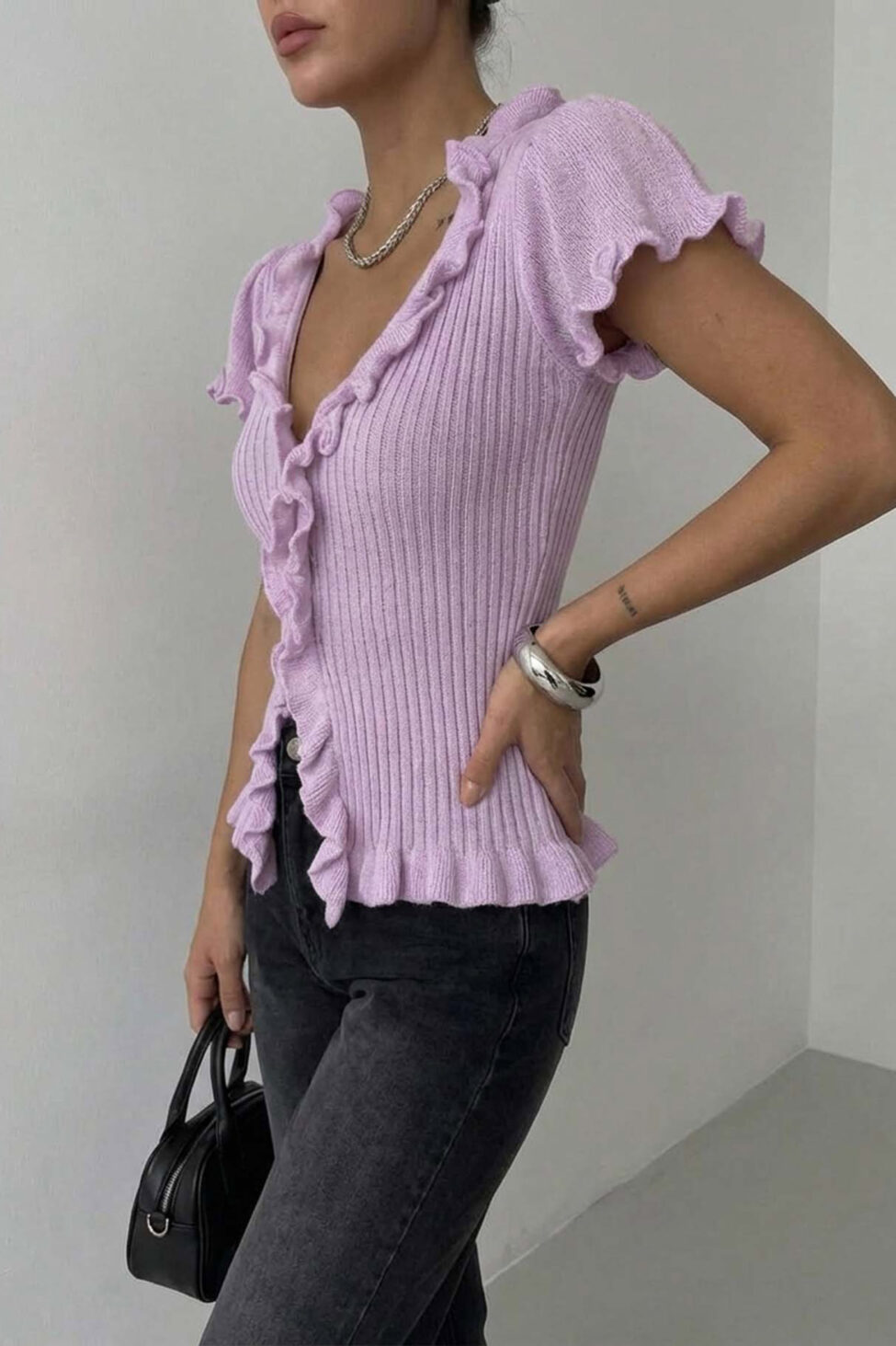 Manisa ζακέτα με βολάν λιλά - Image 2