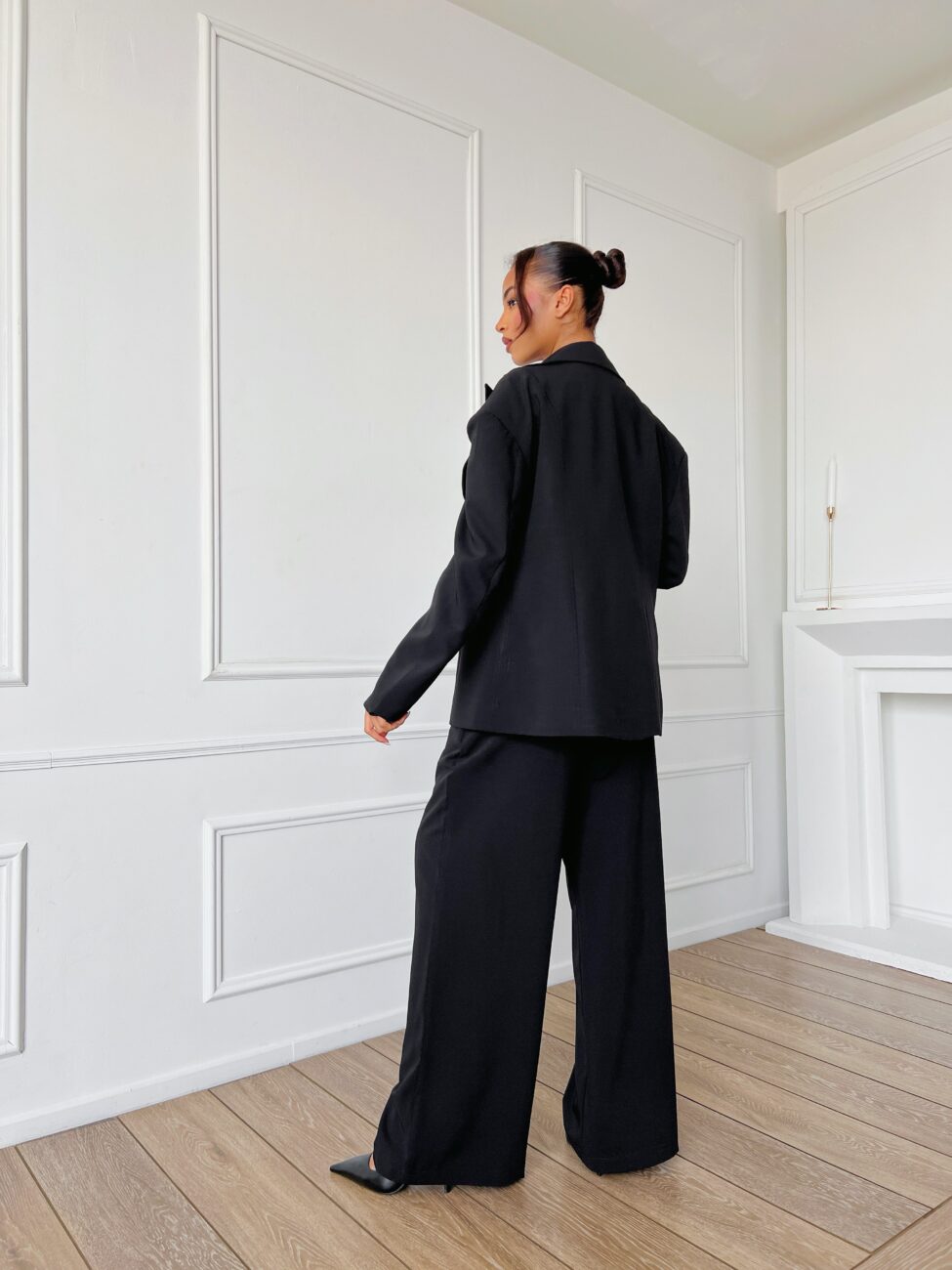 Marlene σετ σακάκι παντελόνι μαύρο - Image 3