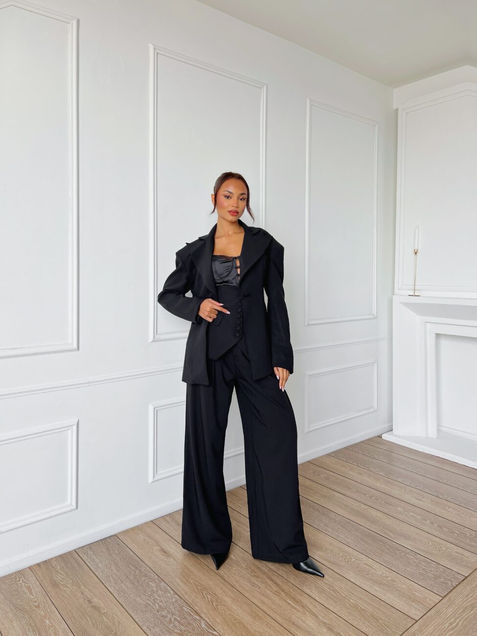 Marlene σετ σακάκι παντελόνι μαύρο - Image 4