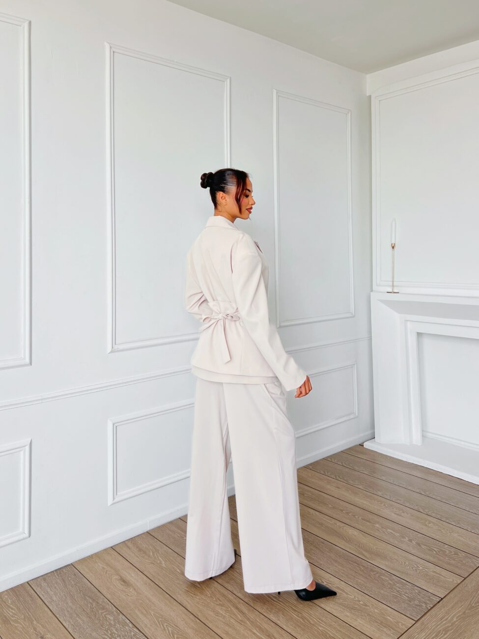 Marlene σετ σακάκι παντελόνι μπεζ - Image 4