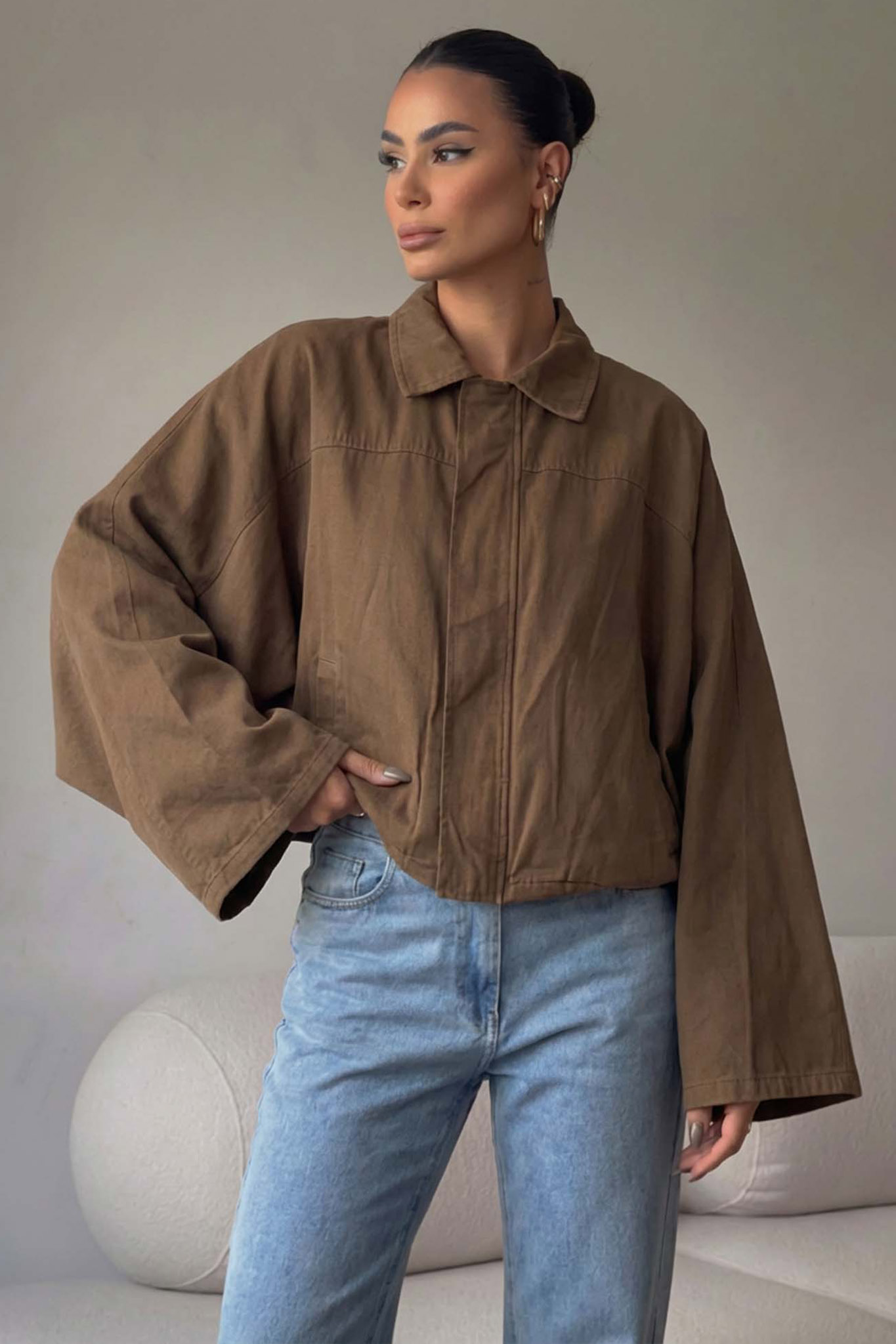 Milada τζάκετ καφέ Milada τζάκετ καφέ - Image 1