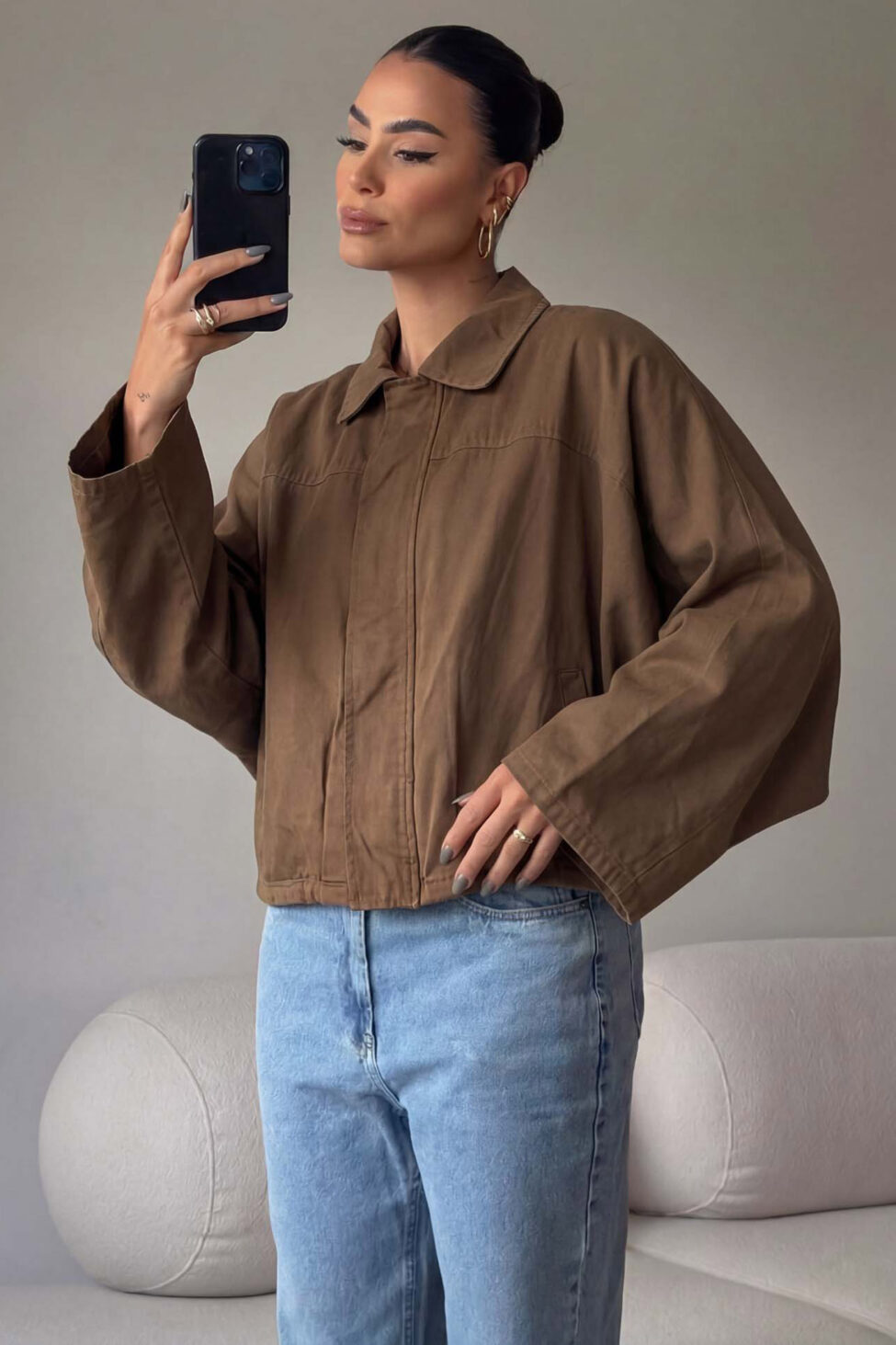 Milada τζάκετ καφέ - Image 2