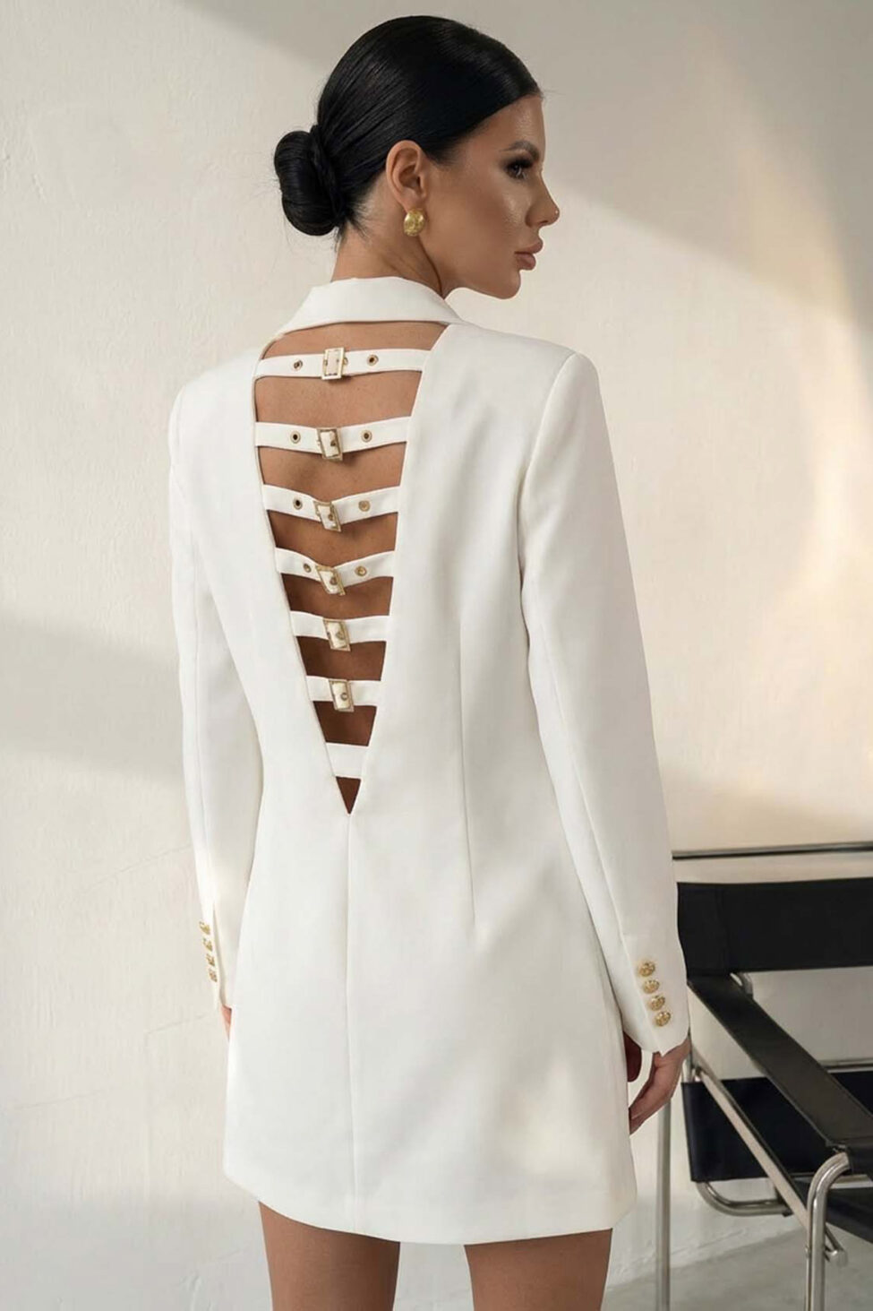 Mural μίνι φόρεμα σακάκι λευκό - Image 2