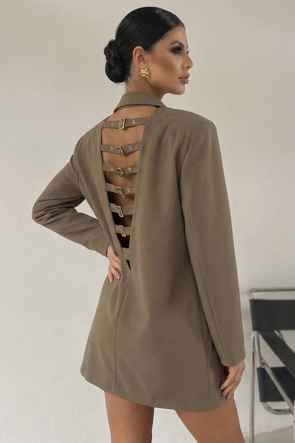 Mural μίνι φόρεμα σακάκι πούρο - Image 2