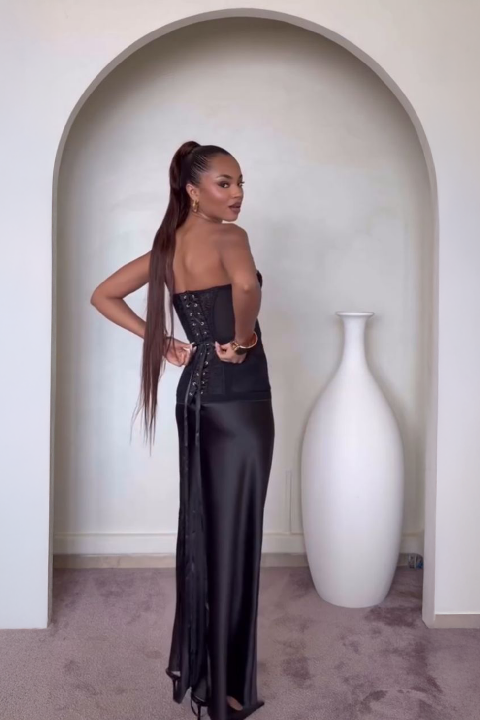 New York σετ φούστα κορσές μαύρο - Image 4