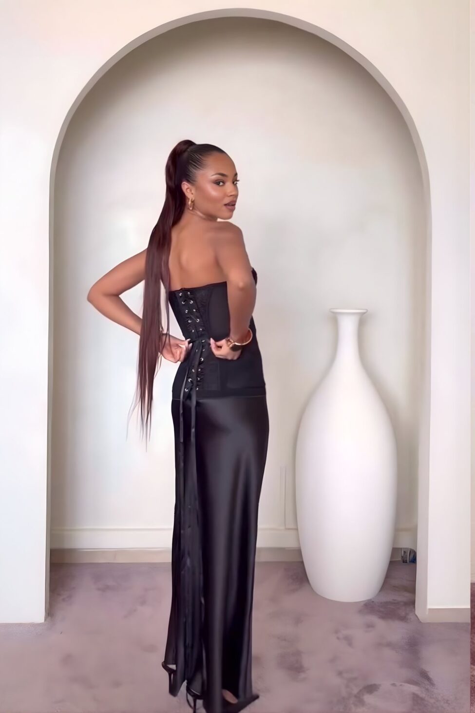 New York σετ φούστα κορσές μαύρο - Image 5