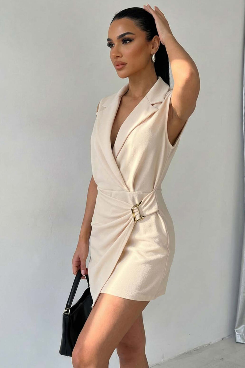 Ode μίνι αμάνικο φόρεμα εκρού - Image 2