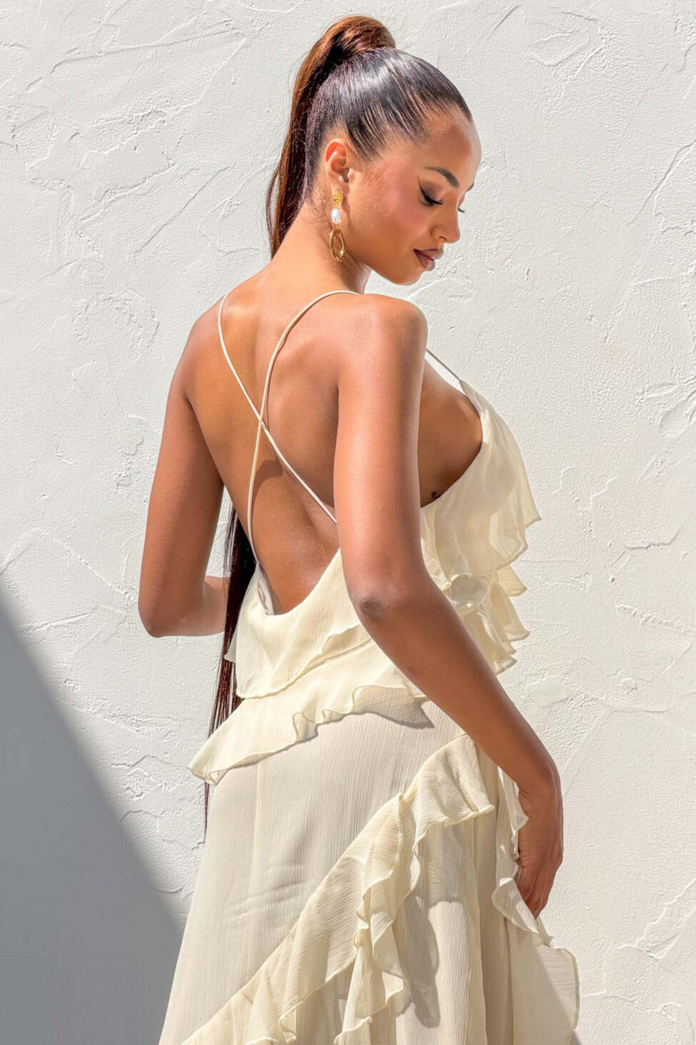 Olite μάξι φόρεμα μπεζ - Image 4