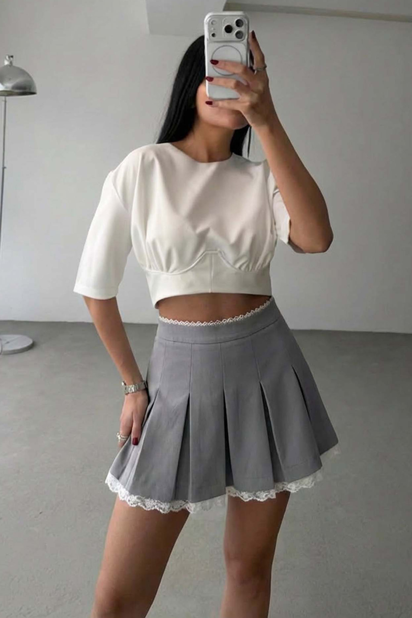 Park μίνι φούστα γκρι Park μίνι φούστα γκρι - Image 1