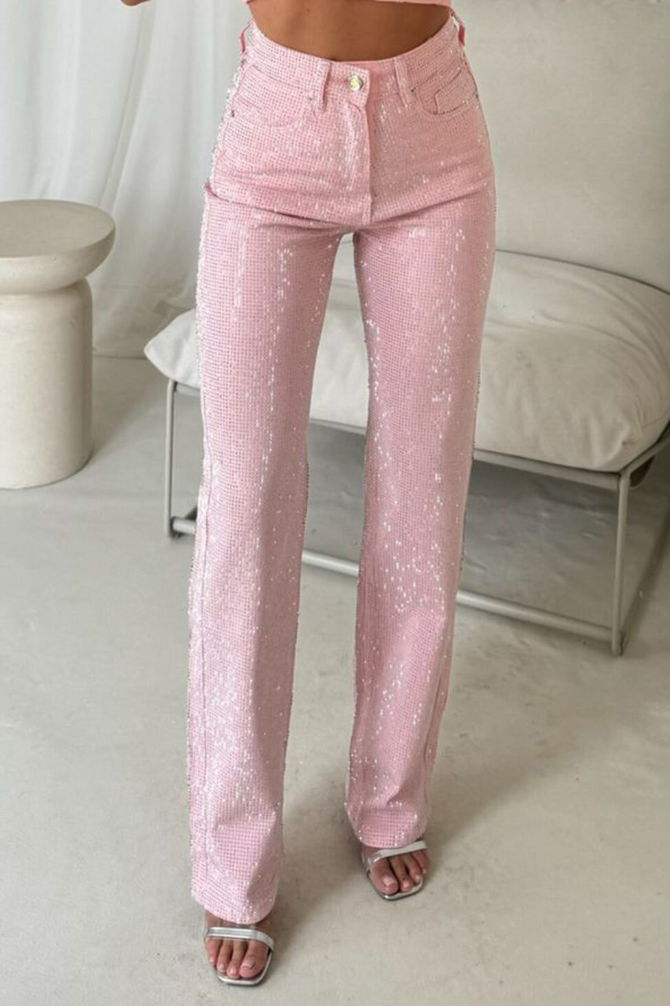 Pinkie glow τζιν παντελόνι με στρας ροζ - Image 3