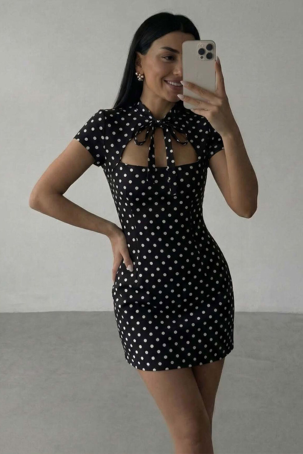 Rascal μίνι φόρεμα πουά μαύρο - Image 2