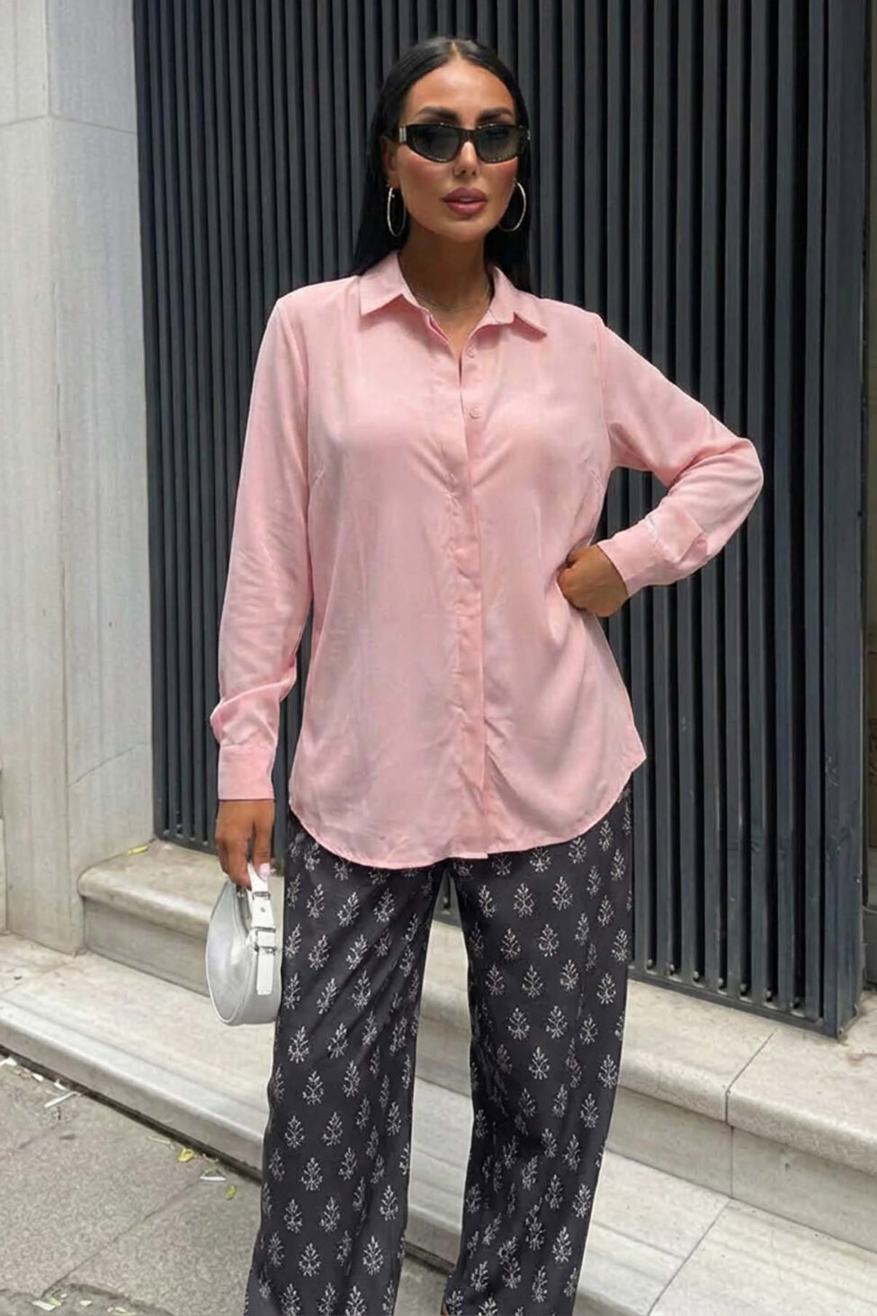 Sandara πουκάμισο σατέν ροζ - Image 2
