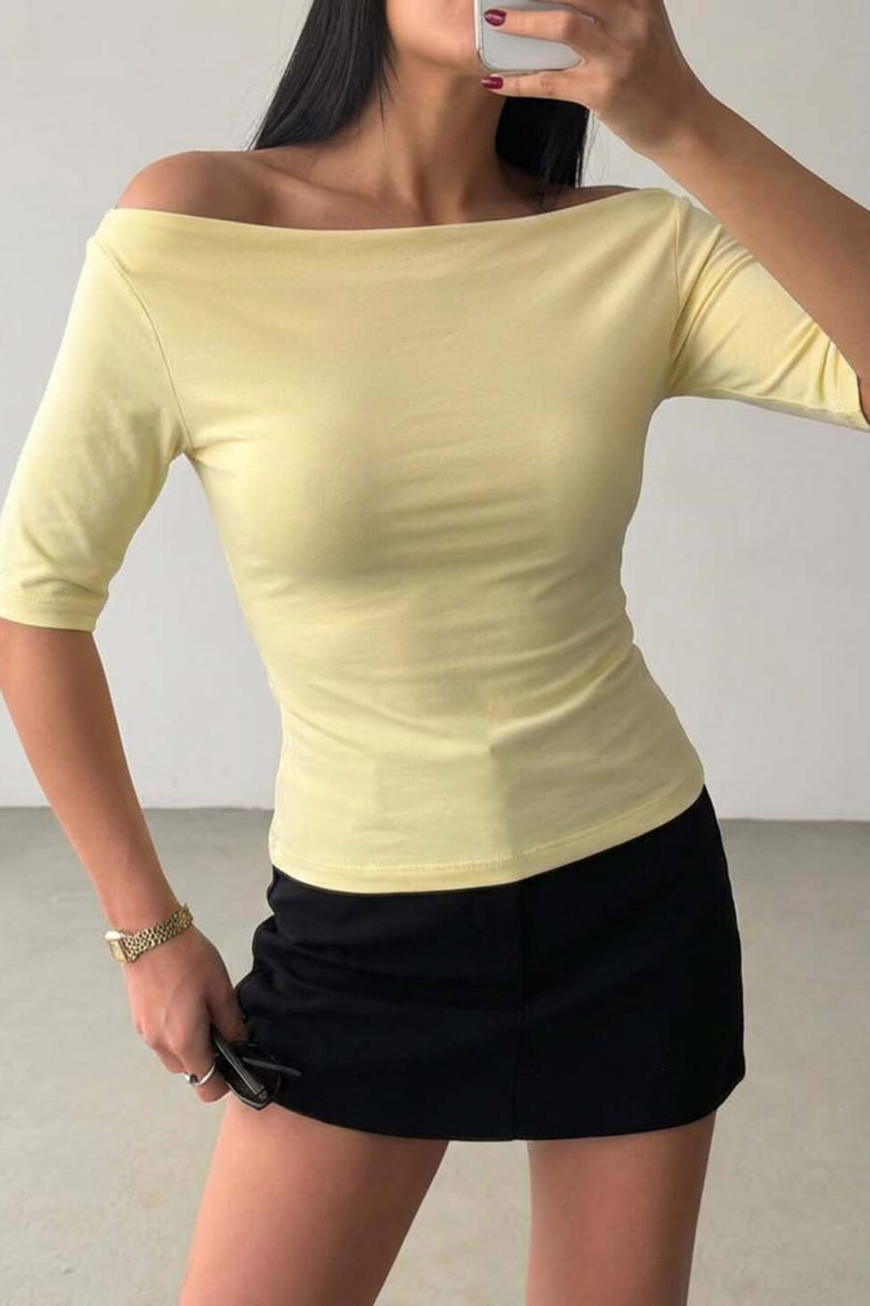 Sota μπλούζα τρουακάρ μανίκι κίτρινο - Image 2
