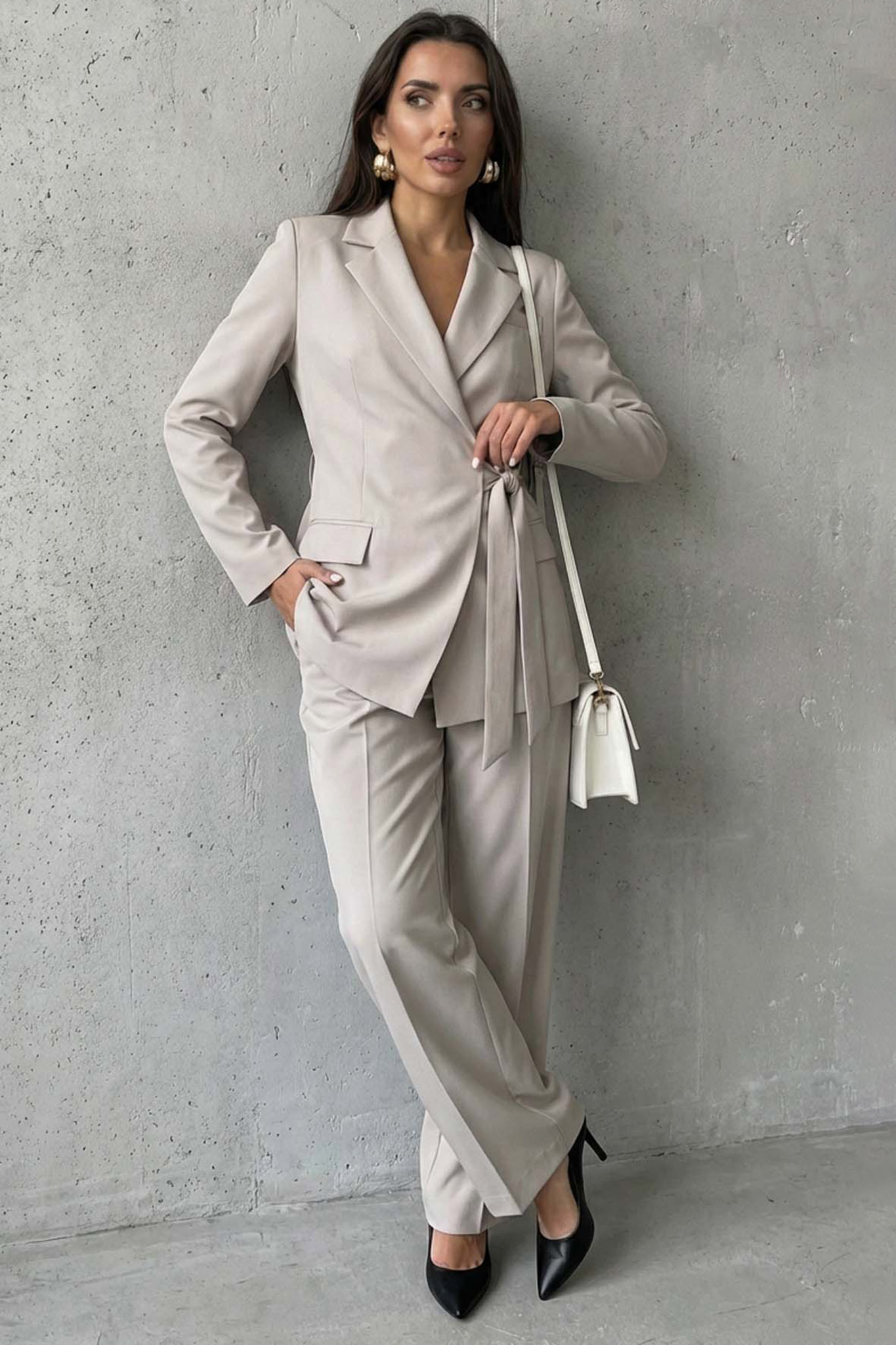 Tagger σετ σακάκι παντελόνι εκρού - Image 1