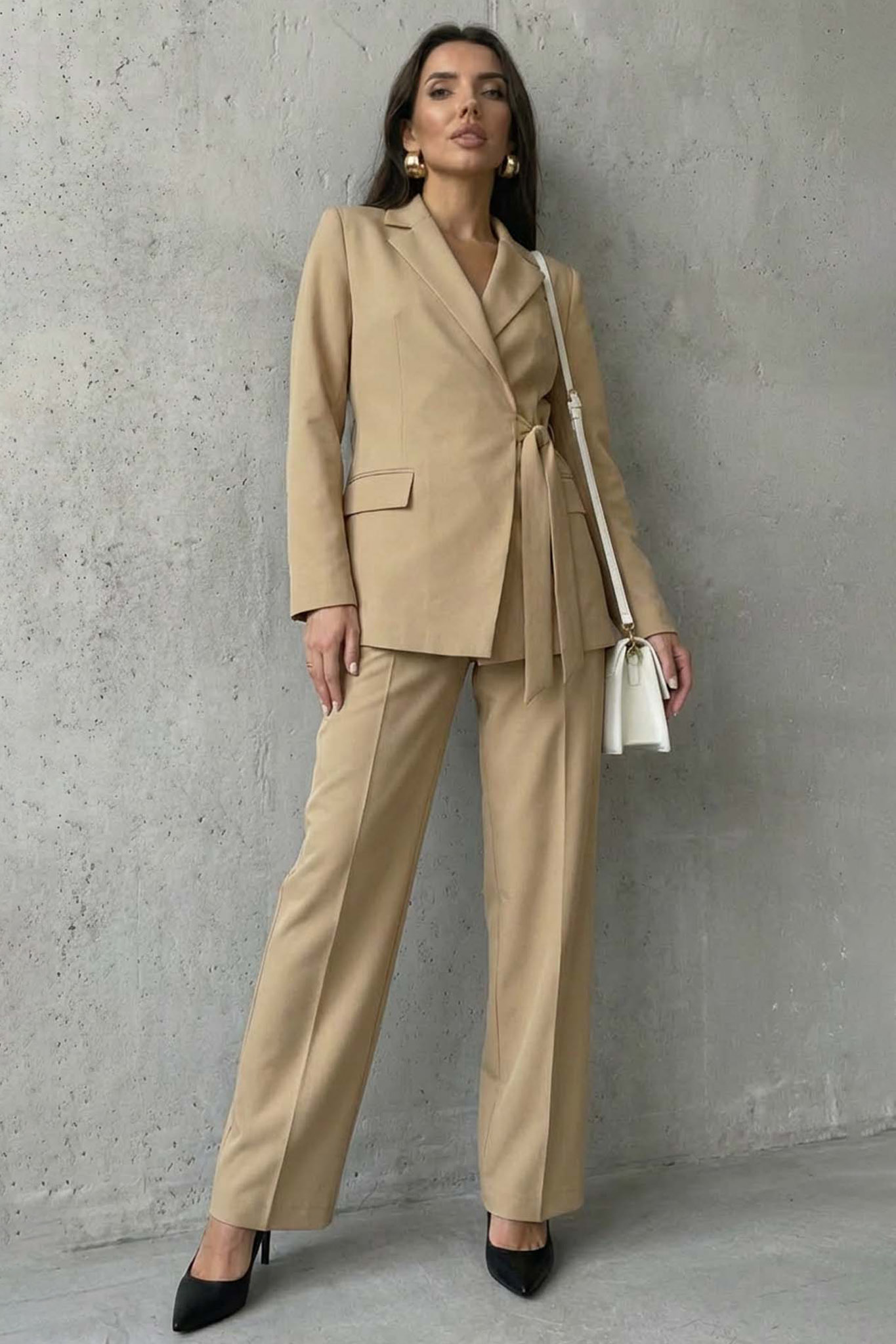 Tagger σετ σακάκι παντελόνι μπεζ - Image 1